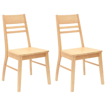 vidaXL Esszimmerstühle 2 pcs Natur 43 x 54 x 89 cm Massives Gummiholz