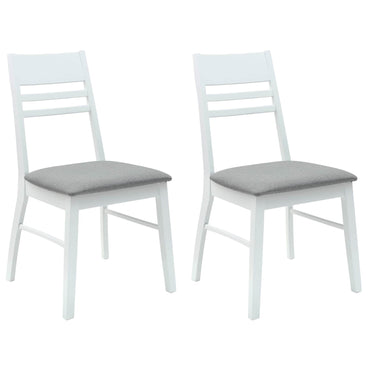 vidaXL Esszimmerstühle 2 pcs Weiß 43 x 54 x 89 cm Massives Gummiholz