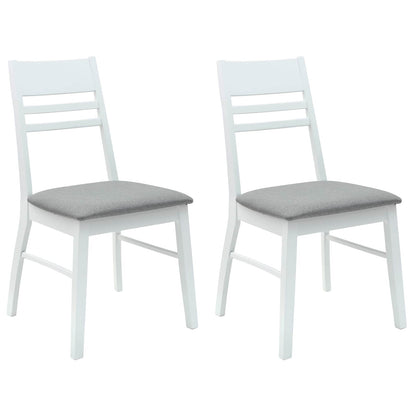 vidaXL Esszimmerstühle 2 pcs Weiß 43 x 54 x 89 cm Massives Gummiholz