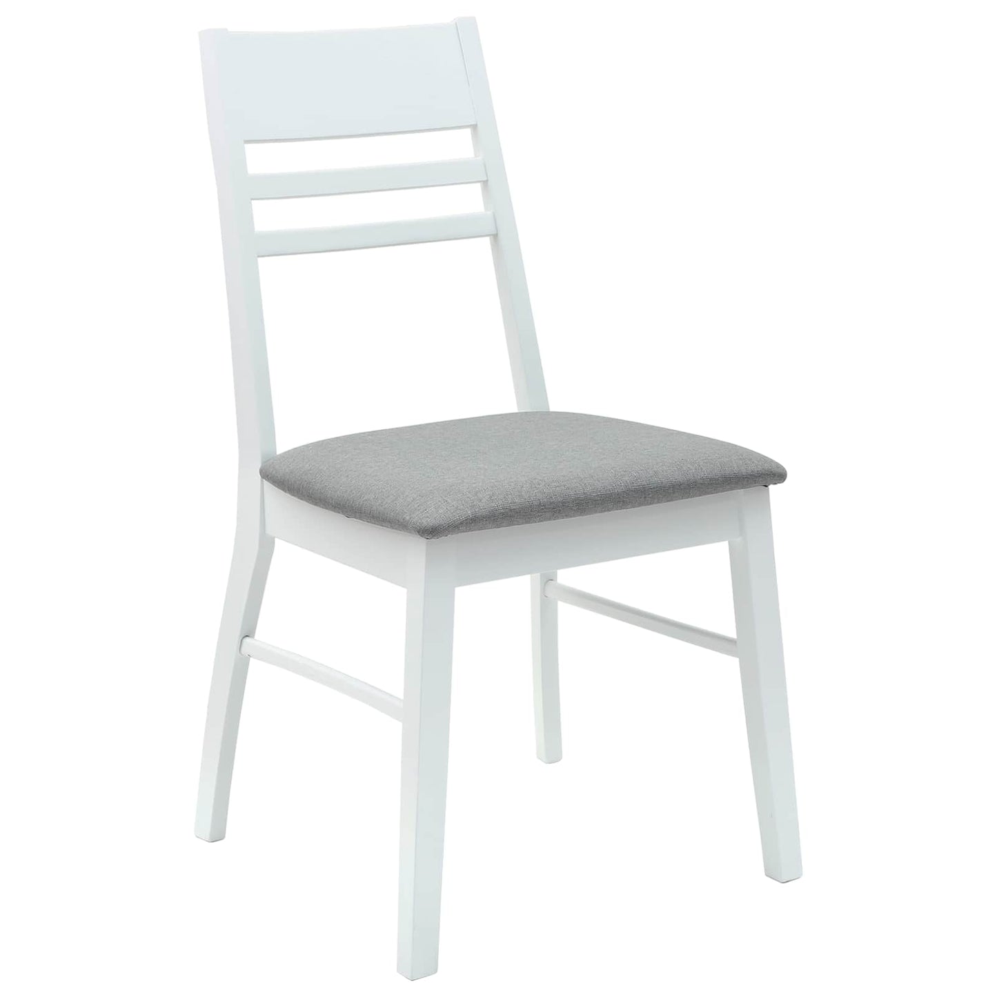 vidaXL Esszimmerstühle 2 pcs Weiß 43 x 54 x 89 cm Massives Gummiholz
