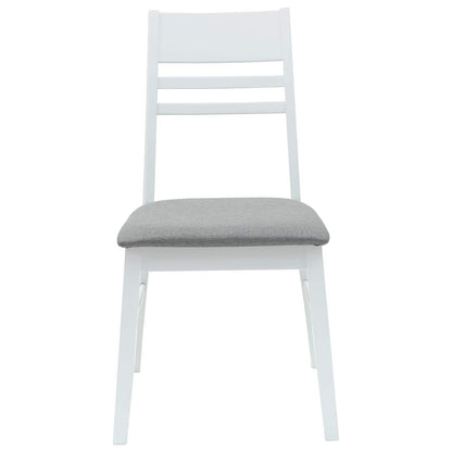 vidaXL Esszimmerstühle 2 pcs Weiß 43 x 54 x 89 cm Massives Gummiholz