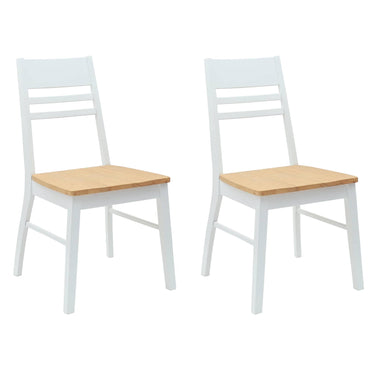vidaXL Esszimmerstühle 2 pcs Weiß 43 x 54 x 89 cm Massives Gummiholz