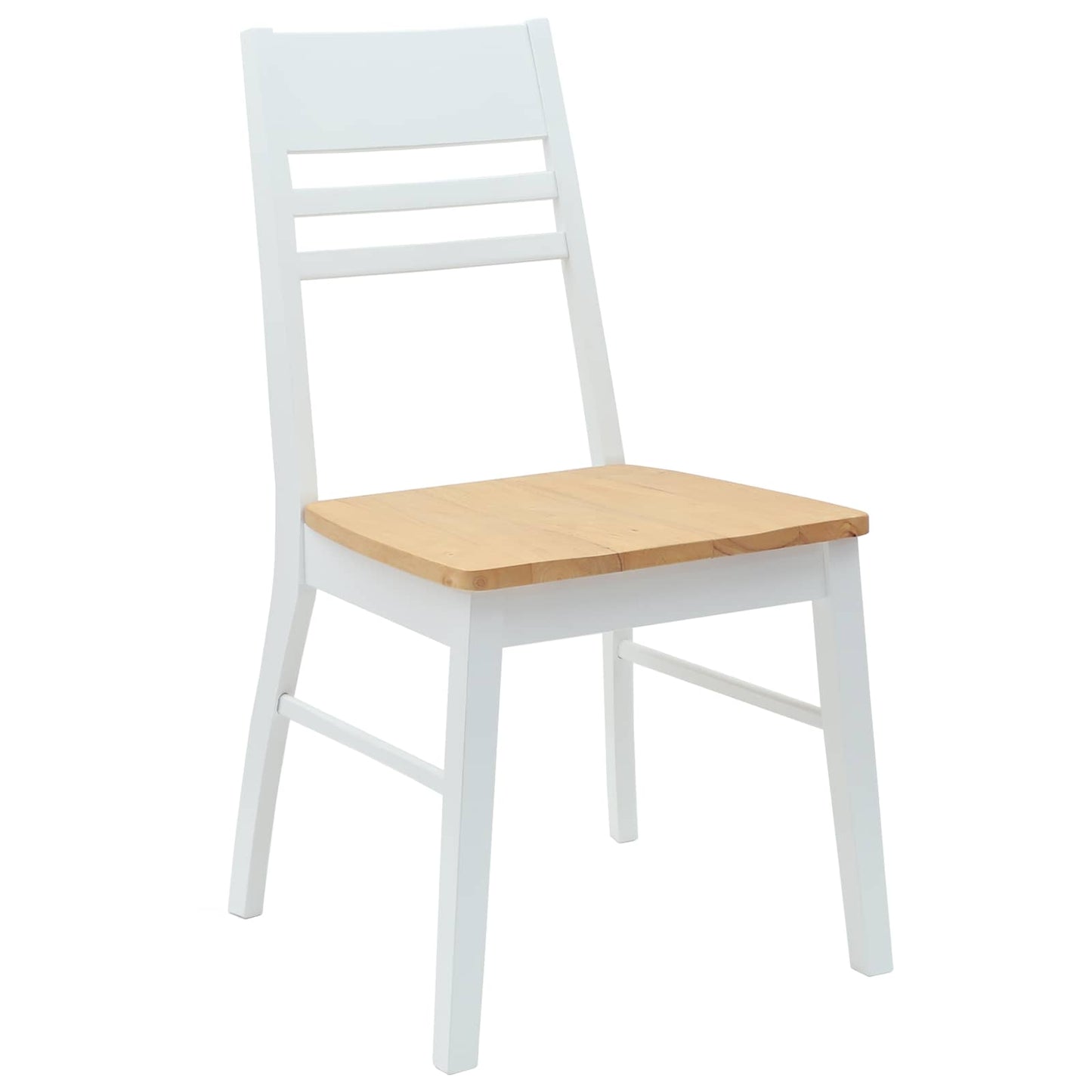 vidaXL Esszimmerstühle 2 pcs Weiß 43 x 54 x 89 cm Massives Gummiholz