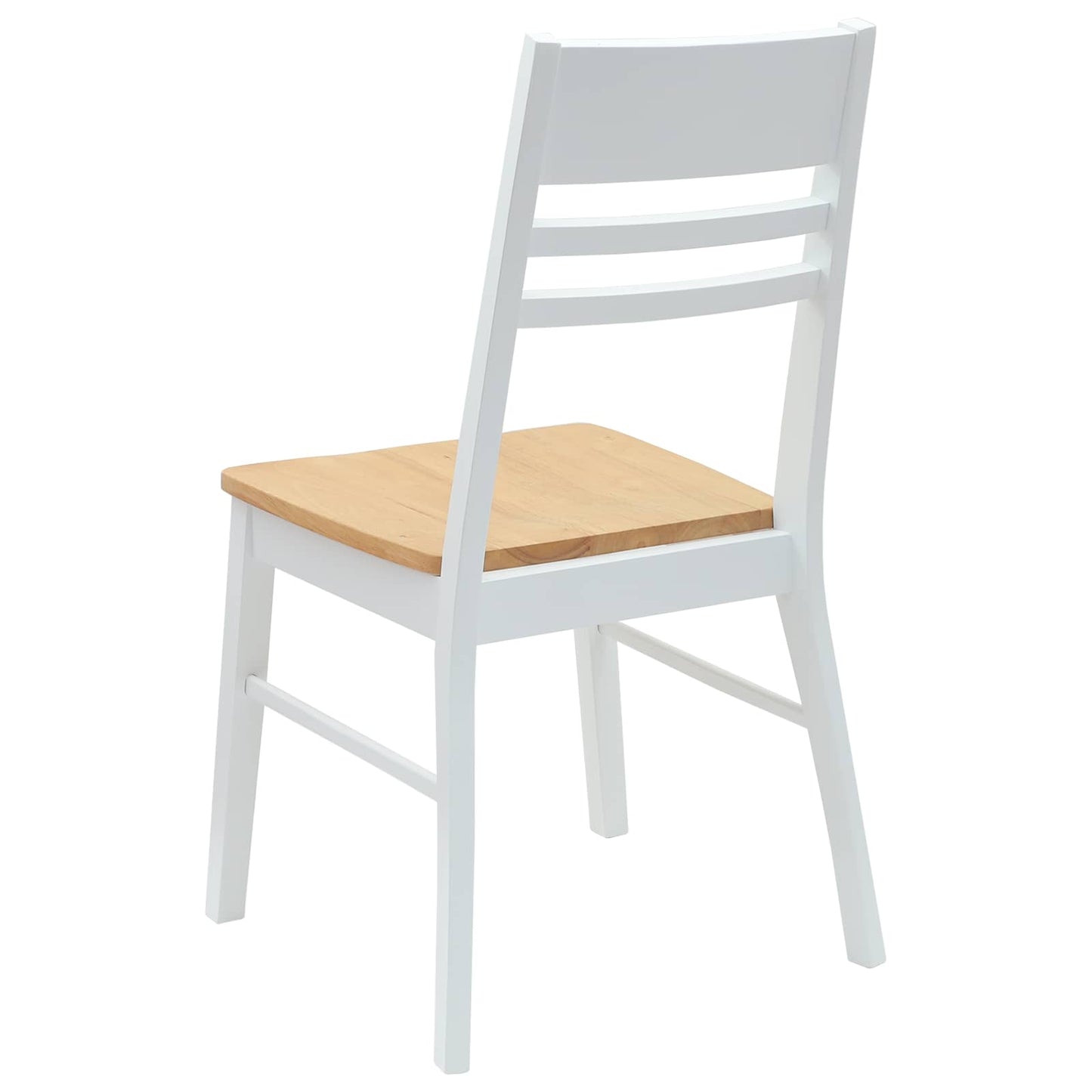 vidaXL Esszimmerstühle 2 pcs Weiß 43 x 54 x 89 cm Massives Gummiholz