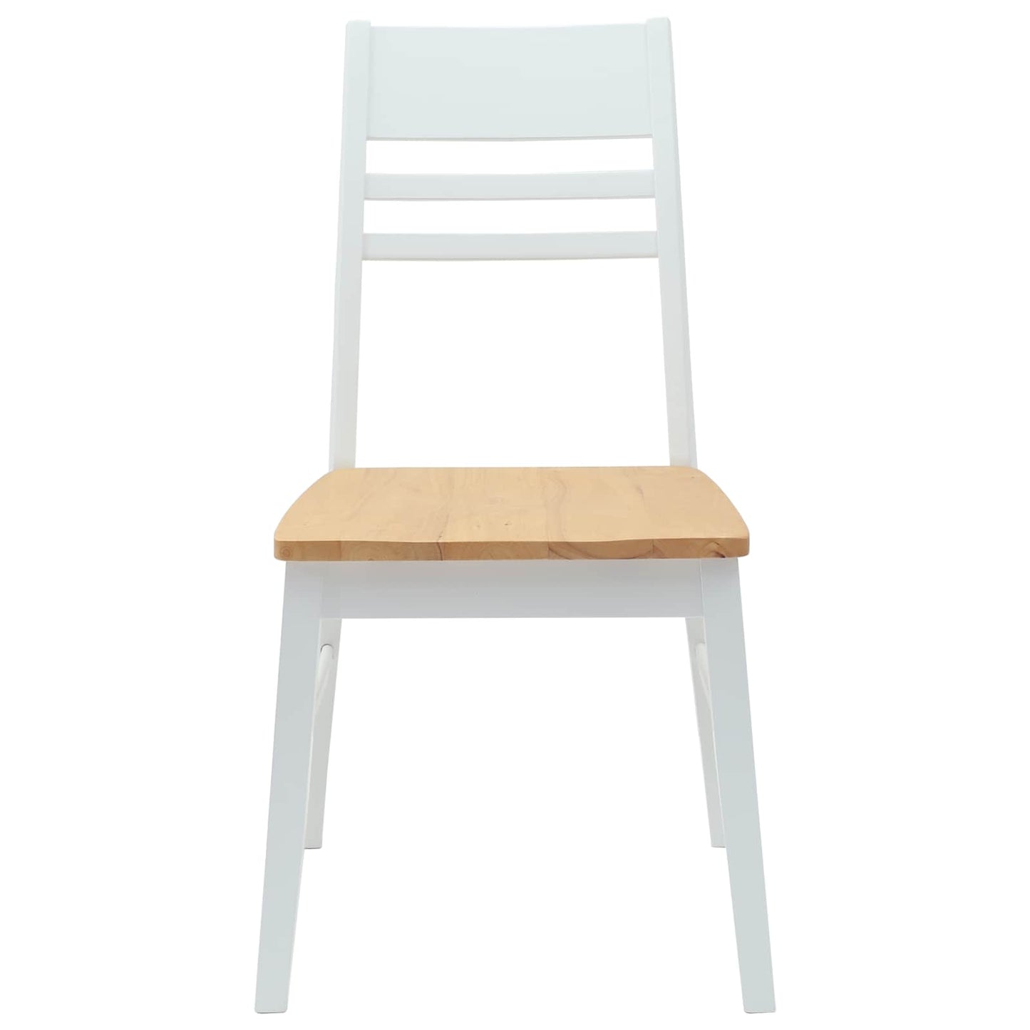 vidaXL Esszimmerstühle 2 pcs Weiß 43 x 54 x 89 cm Massives Gummiholz