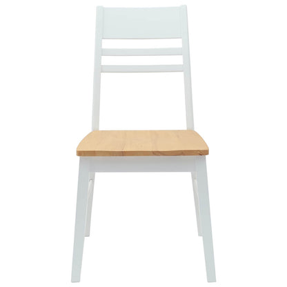 vidaXL Esszimmerstühle 2 pcs Weiß 43 x 54 x 89 cm Massives Gummiholz