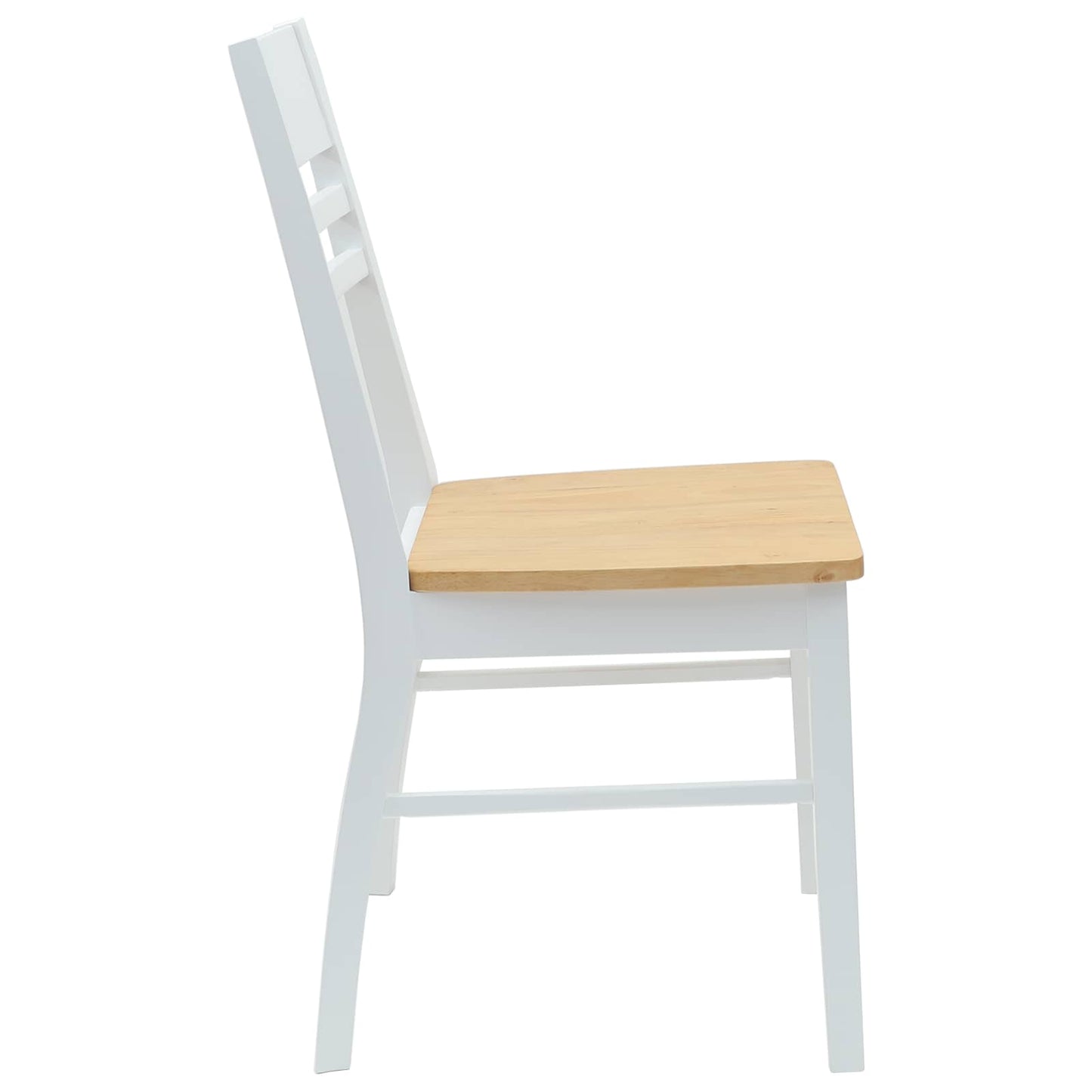 vidaXL Esszimmerstühle 2 pcs Weiß 43 x 54 x 89 cm Massives Gummiholz