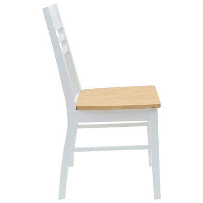 vidaXL Esszimmerstühle 2 pcs Weiß 43 x 54 x 89 cm Massives Gummiholz