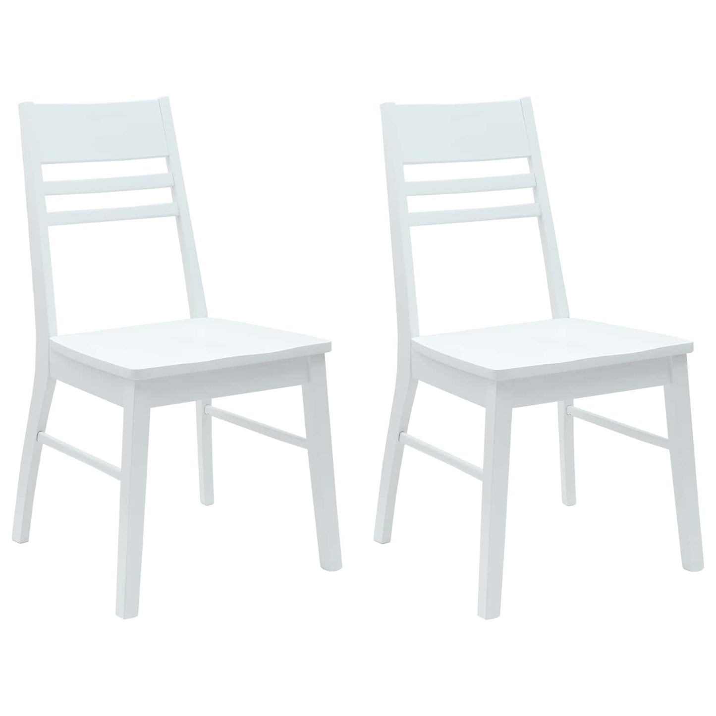 vidaXL Esszimmerstühle 2 pcs Weiß 43 x 54 x 89 cm Massives Gummiholz