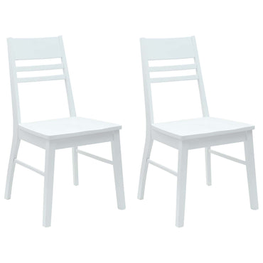 vidaXL Esszimmerstühle 2 pcs Weiß 43 x 54 x 89 cm Massives Gummiholz