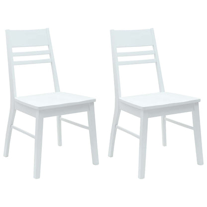 vidaXL Esszimmerstühle 2 pcs Weiß 43 x 54 x 89 cm Massives Gummiholz