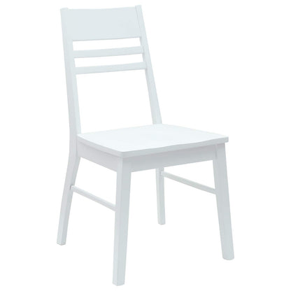 vidaXL Esszimmerstühle 2 pcs Weiß 43 x 54 x 89 cm Massives Gummiholz