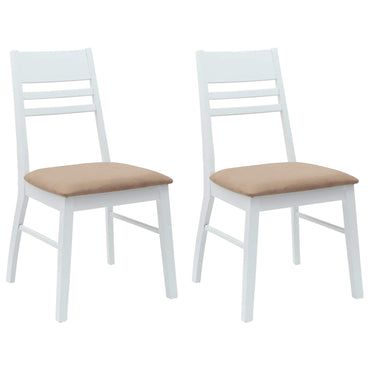 vidaXL Esszimmerstühle 2 pcs Weiß 43 x 54 x 89 cm Massives Gummiholz