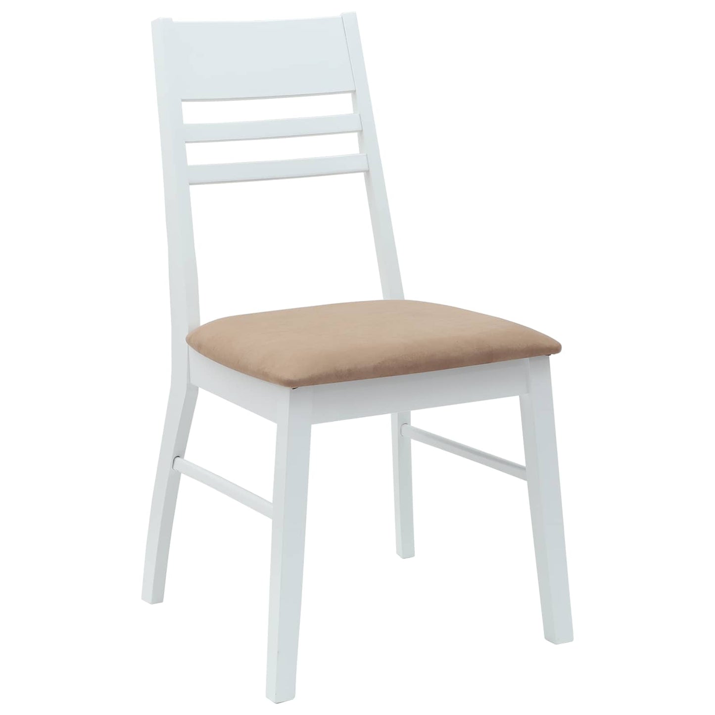 vidaXL Esszimmerstühle 2 pcs Weiß 43 x 54 x 89 cm Massives Gummiholz