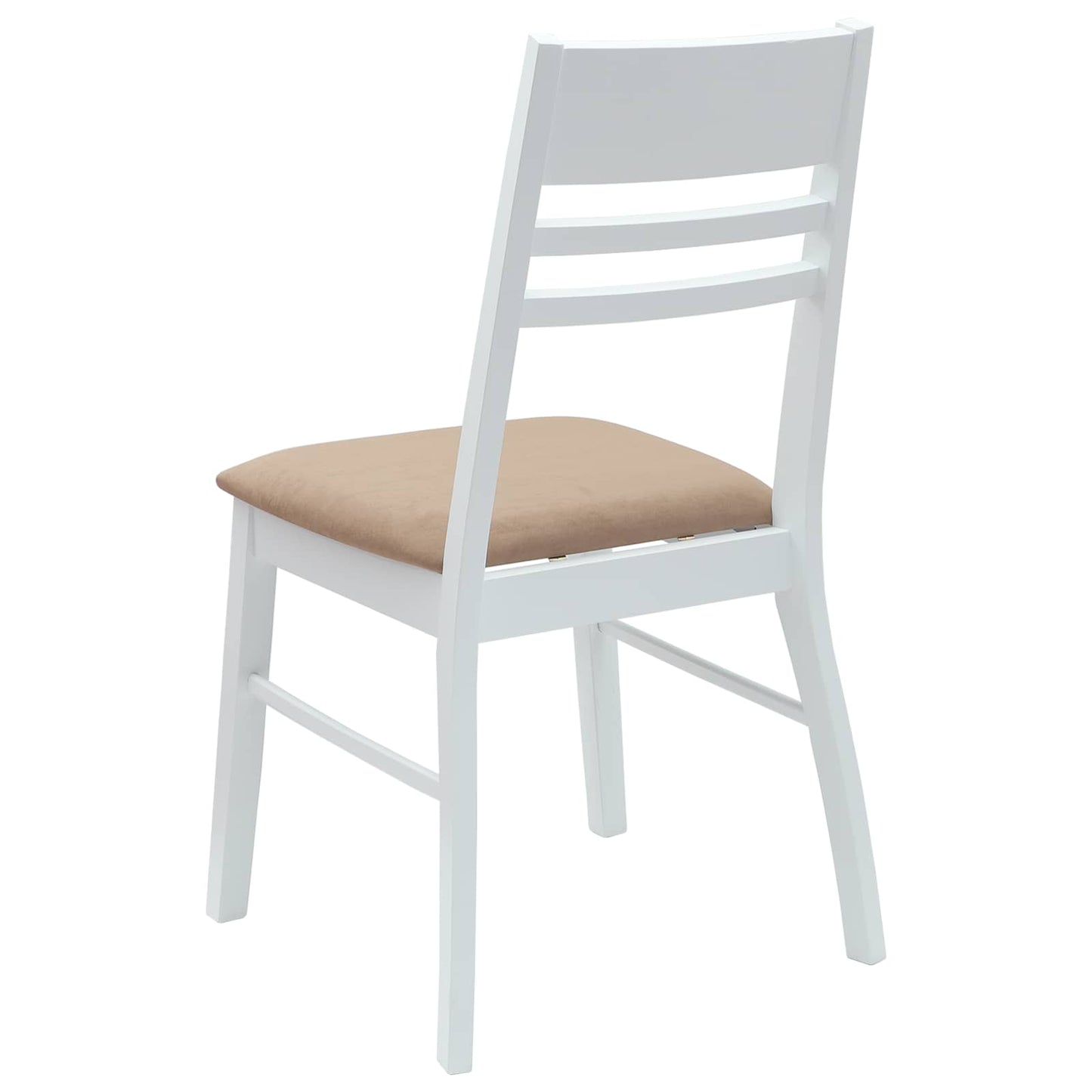 vidaXL Esszimmerstühle 2 pcs Weiß 43 x 54 x 89 cm Massives Gummiholz