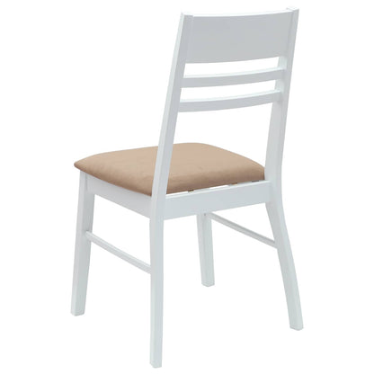 vidaXL Esszimmerstühle 2 pcs Weiß 43 x 54 x 89 cm Massives Gummiholz