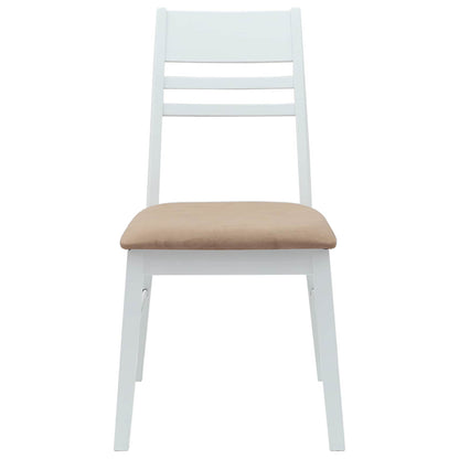 vidaXL Esszimmerstühle 2 pcs Weiß 43 x 54 x 89 cm Massives Gummiholz
