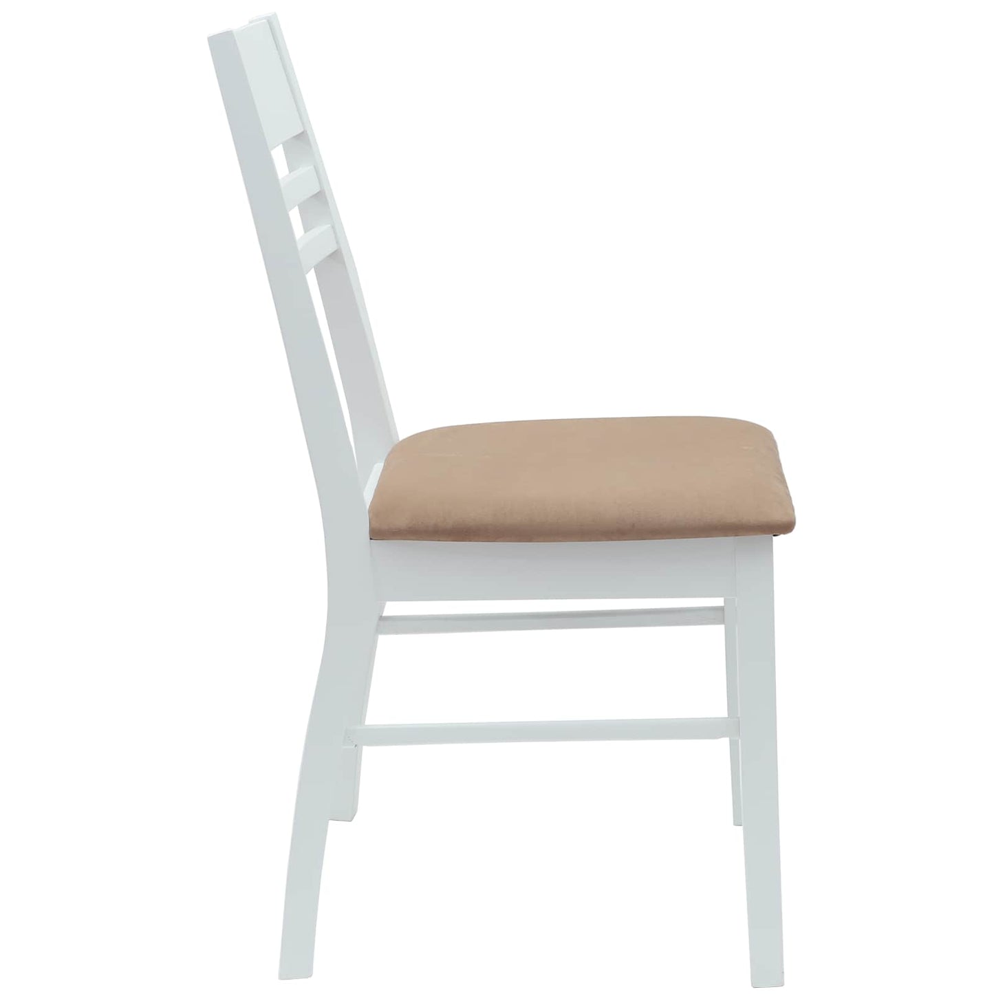 vidaXL Esszimmerstühle 2 pcs Weiß 43 x 54 x 89 cm Massives Gummiholz