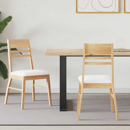 Esszimmerstühle 2 pcs Natur 43 x 54 x 89 cm Massives Gummiholz