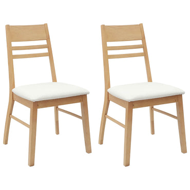 vidaXL Esszimmerstühle 2 pcs Natur 43 x 54 x 89 cm Massives Gummiholz