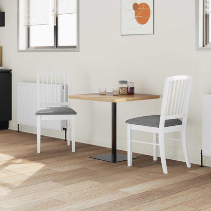vidaXL Esszimmerstühle 2 pcs Weiß 50 x 52,5 x 91 cm Massives Gummiholz