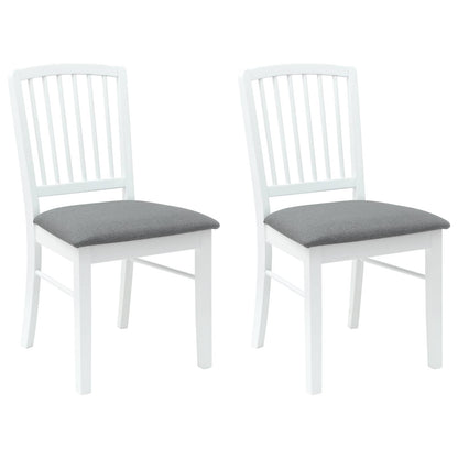 vidaXL Esszimmerstühle 2 pcs Weiß 50 x 52,5 x 91 cm Massives Gummiholz