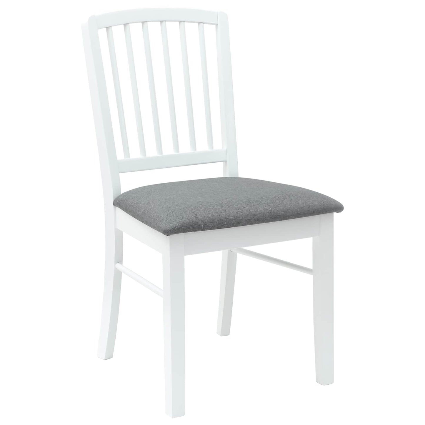 vidaXL Esszimmerstühle 2 pcs Weiß 50 x 52,5 x 91 cm Massives Gummiholz