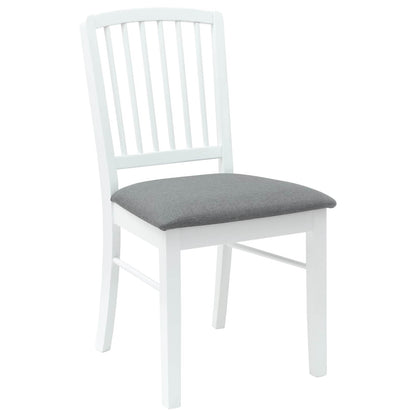 vidaXL Esszimmerstühle 2 pcs Weiß 50 x 52,5 x 91 cm Massives Gummiholz