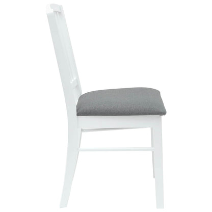 vidaXL Esszimmerstühle 2 pcs Weiß 50 x 52,5 x 91 cm Massives Gummiholz