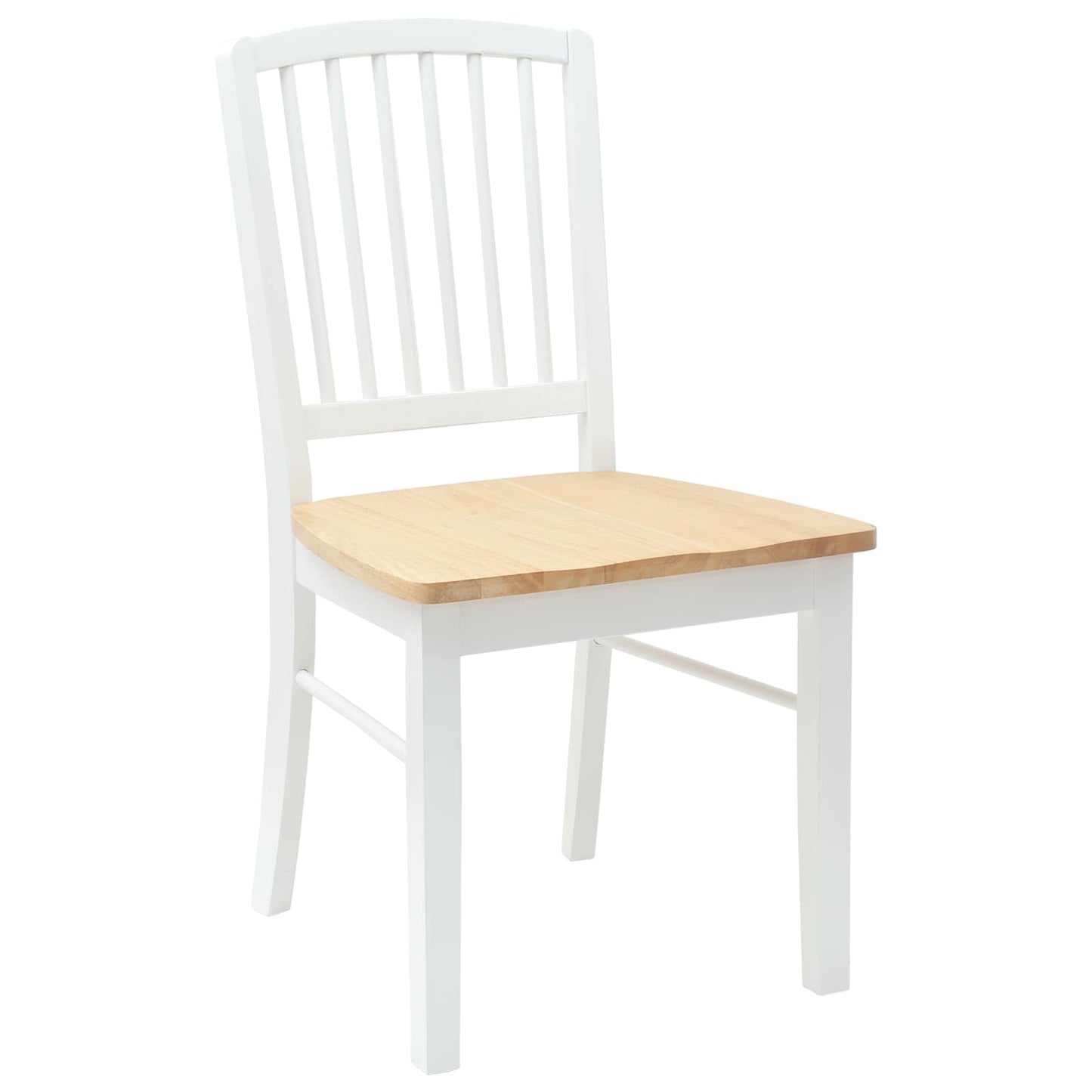 vidaXL Esszimmerstühle 2 pcs Weiß 50 x 52,5 x 91 cm Massives Gummiholz