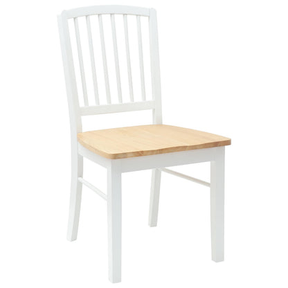 vidaXL Esszimmerstühle 2 pcs Weiß 50 x 52,5 x 91 cm Massives Gummiholz