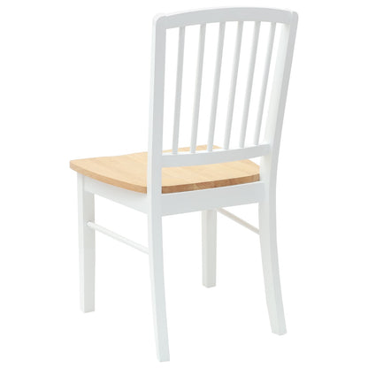vidaXL Esszimmerstühle 2 pcs Weiß 50 x 52,5 x 91 cm Massives Gummiholz