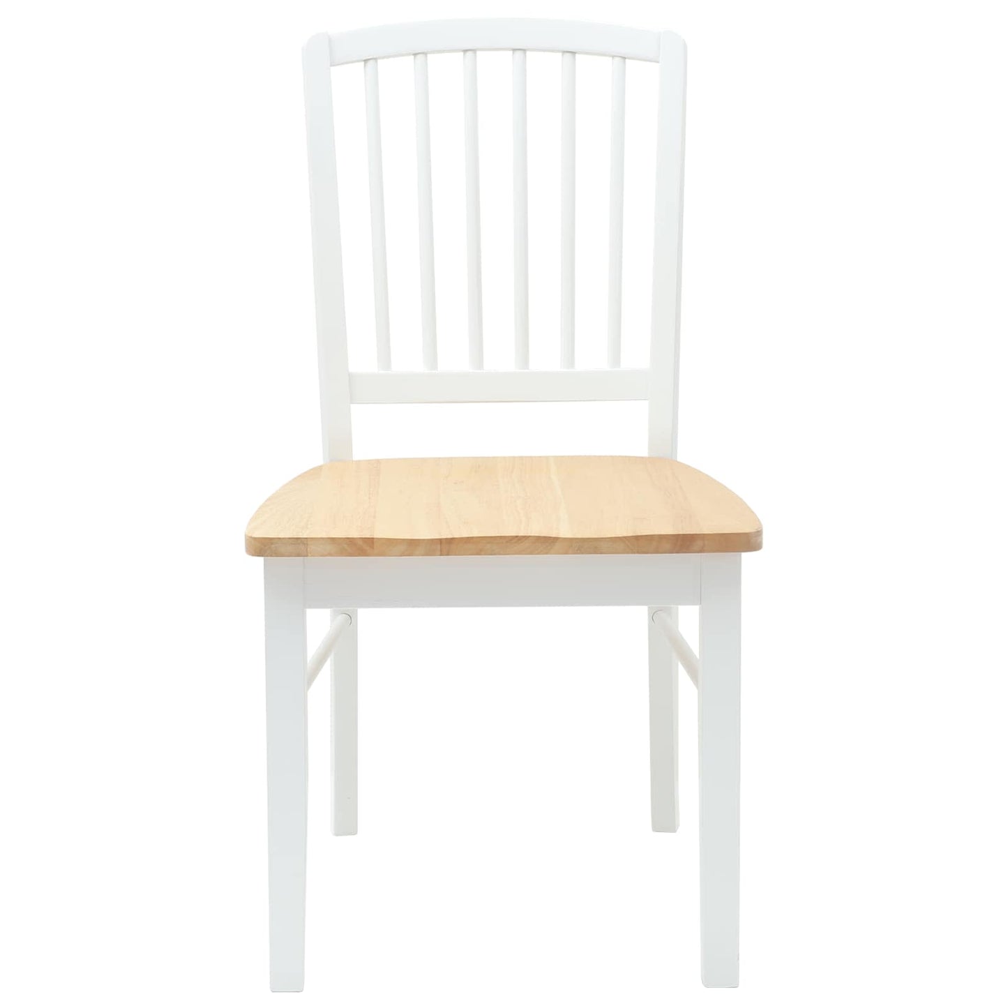 vidaXL Esszimmerstühle 2 pcs Weiß 50 x 52,5 x 91 cm Massives Gummiholz