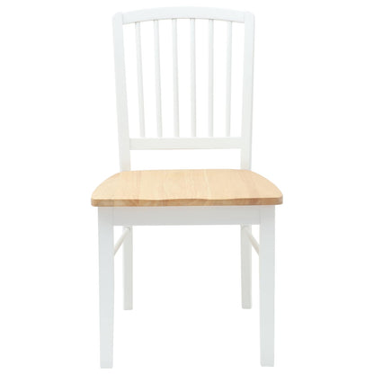 vidaXL Esszimmerstühle 2 pcs Weiß 50 x 52,5 x 91 cm Massives Gummiholz