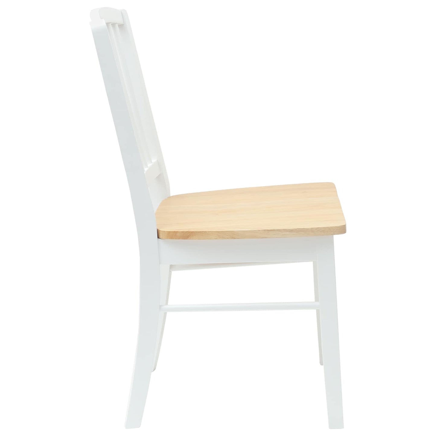 vidaXL Esszimmerstühle 2 pcs Weiß 50 x 52,5 x 91 cm Massives Gummiholz