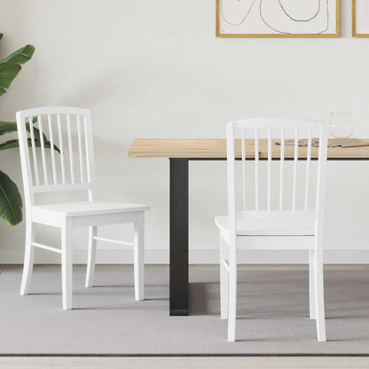 Esszimmerstühle 2 pcs Weiß 50 x 52,5 x 91 cm Massives Gummiholz