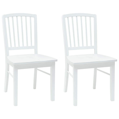 Esszimmerstühle 2 pcs Weiß 50 x 52,5 x 91 cm Massives Gummiholz