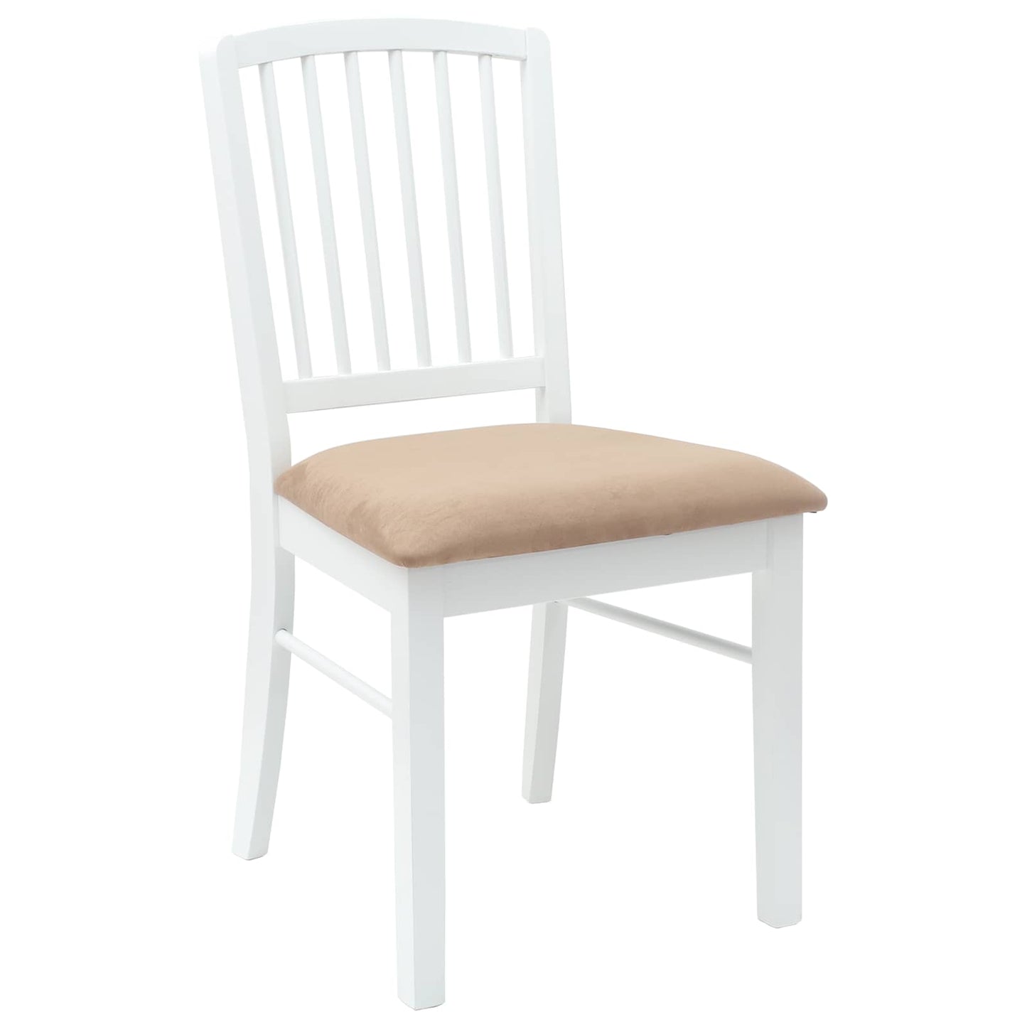 vidaXL Esszimmerstühle 2 pcs Weiß 50 x 52,5 x 91 cm Massives Gummiholz