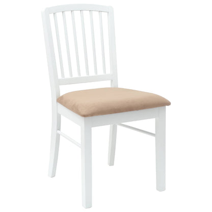 vidaXL Esszimmerstühle 2 pcs Weiß 50 x 52,5 x 91 cm Massives Gummiholz