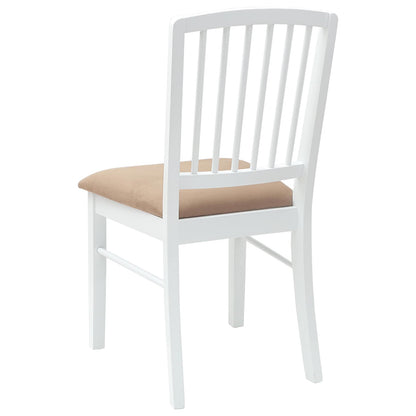 vidaXL Esszimmerstühle 2 pcs Weiß 50 x 52,5 x 91 cm Massives Gummiholz
