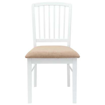 vidaXL Esszimmerstühle 2 pcs Weiß 50 x 52,5 x 91 cm Massives Gummiholz