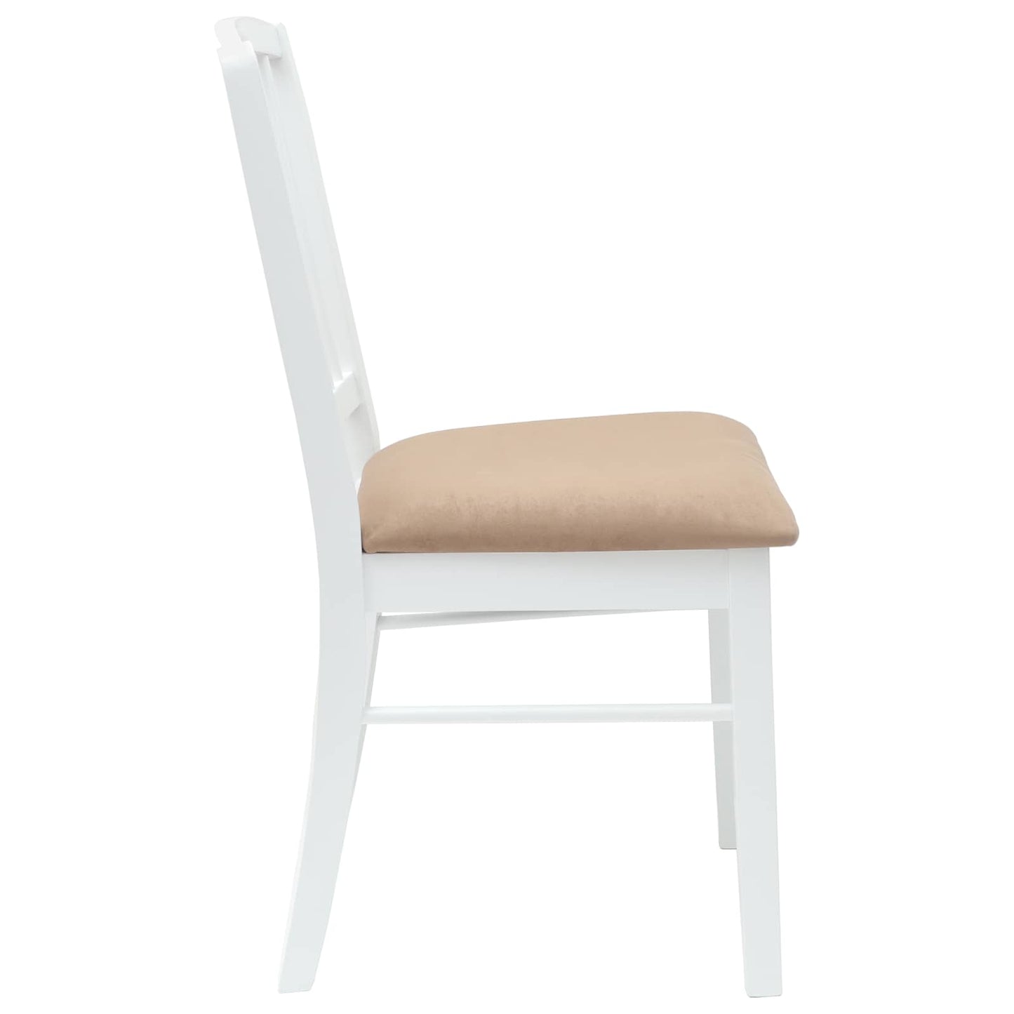 vidaXL Esszimmerstühle 2 pcs Weiß 50 x 52,5 x 91 cm Massives Gummiholz