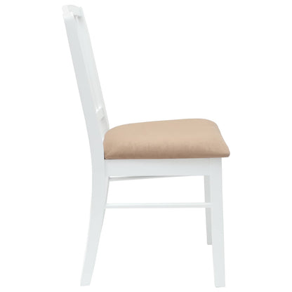 vidaXL Esszimmerstühle 2 pcs Weiß 50 x 52,5 x 91 cm Massives Gummiholz