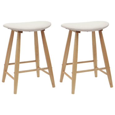 vidaXL Esszimmerstühle 2 pcs Natur 46 x 37 x 63 cm Massives Gummiholz