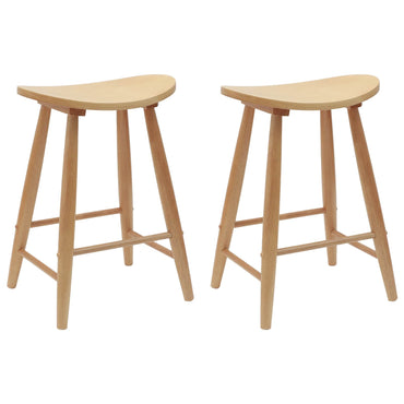 vidaXL Esszimmerstühle 2 pcs Natur 46 x 37 x 63 cm Massives Gummiholz