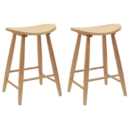 vidaXL Esszimmerstühle 2 pcs Natur 46 x 37 x 63 cm Massives Gummiholz