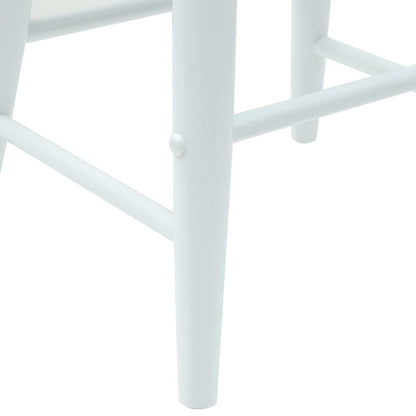vidaXL Esszimmerstühle 2 pcs Weiß 46 x 37 x 63 cm Massives Gummiholz