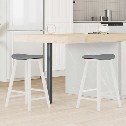 vidaXL Esszimmerstühle 2 pcs Weiß 46 x 37 x 63 cm Massives Gummiholz