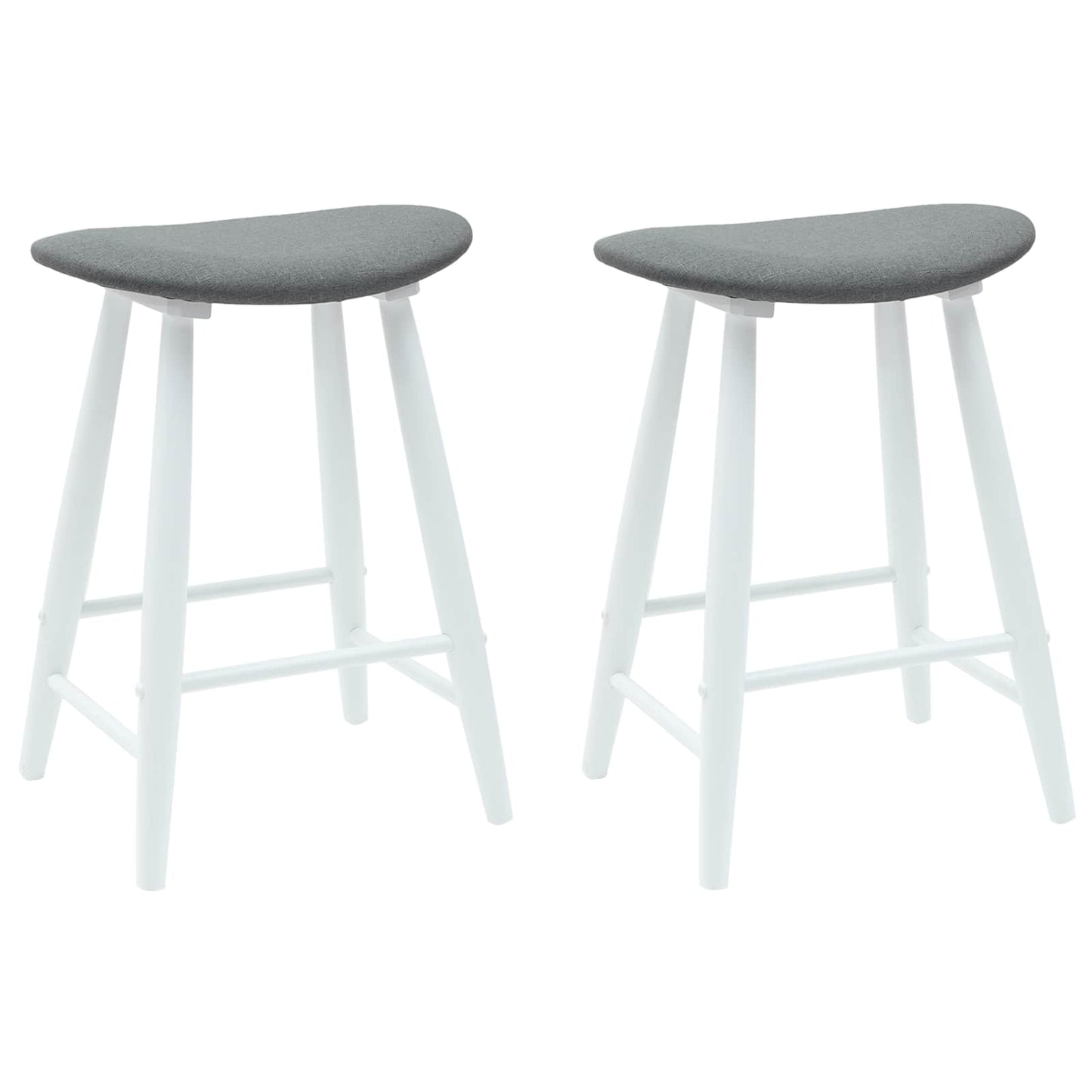 vidaXL Esszimmerstühle 2 pcs Weiß 46 x 37 x 63 cm Massives Gummiholz