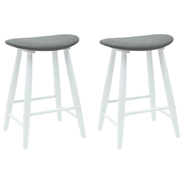 vidaXL Esszimmerstühle 2 pcs Weiß 46 x 37 x 63 cm Massives Gummiholz